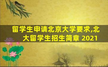 留学生申请北京大学要求,北大留学生招生简章 2021